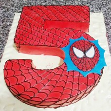 5 Number Spiderman Fondant Cake
