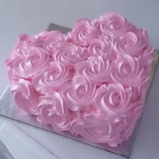 Heart Shape Roses Flower Cake